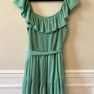 ANDREE BY UNIT Mint Ruffle Mini Dress